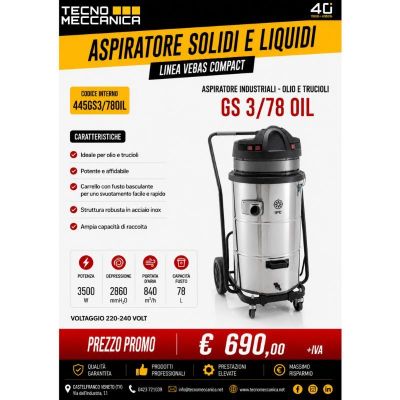 ASPIRATORE INDUSTRIALE GS 3/78 OIL
