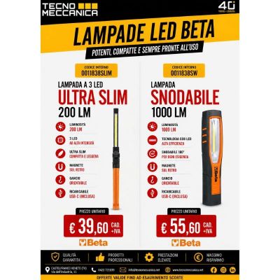 LAMPADE BETA, SNODABILE E ULTRASLIM