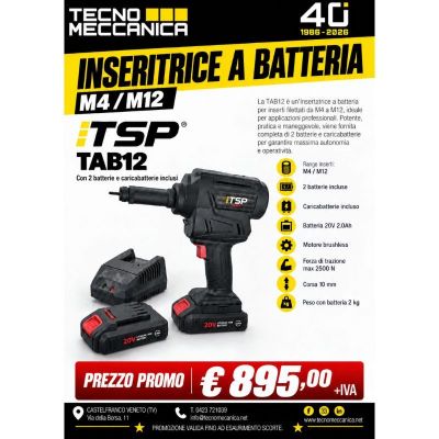 TSP TAB12 – Inseritrice a Batteria M4/M12