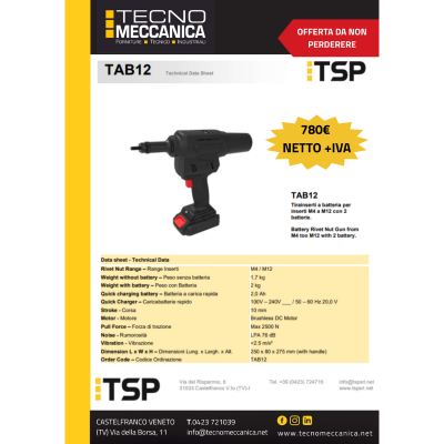 TSP PROMOZIONE - Tirainserti a batteria